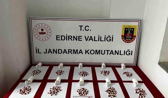 Uzunköprü'de 568 adet hap ele geçirildi