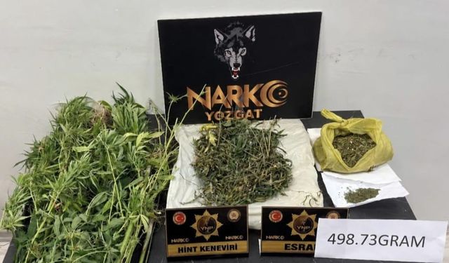 Yozgat'ta düzenlenen operasyonda 498 gram esrar ele geçirildi