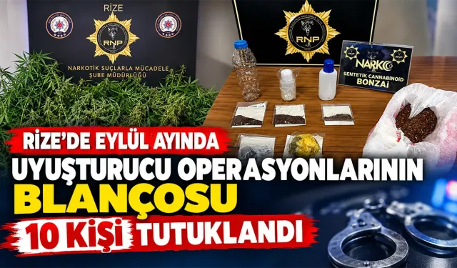 Rize’de Yasaklı Madde Operasyonları: 10 Tutuklama