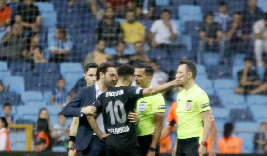 Belhanda ile hakem Erkan Özdamar arasında gerginlik yaşandı