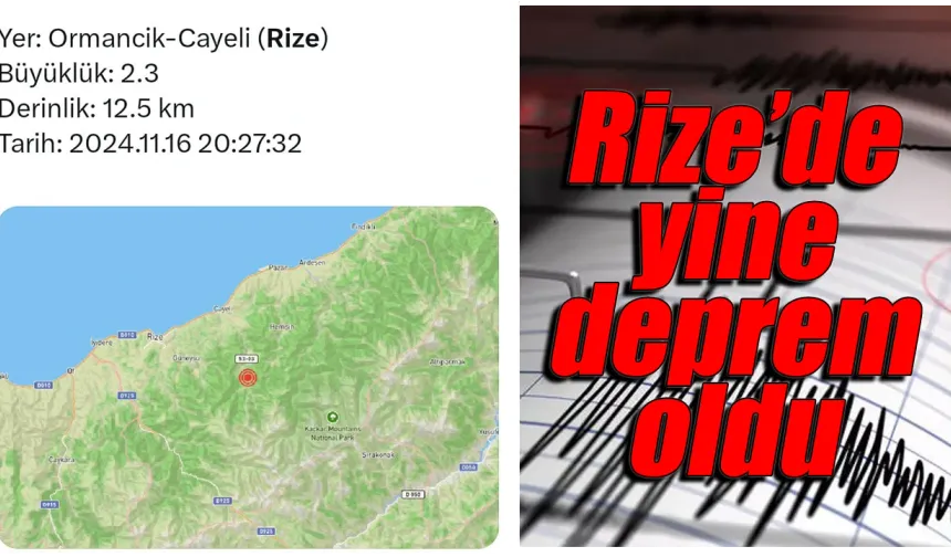 Rize’de yine deprem oldu