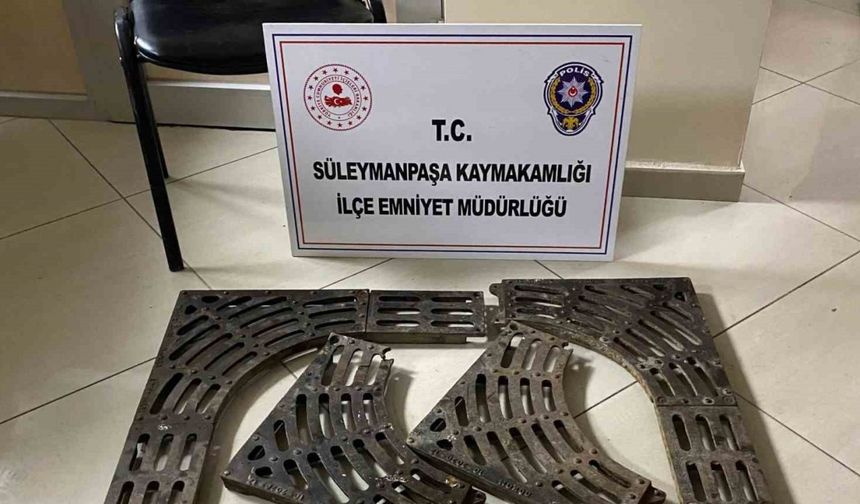 Tekirdağ’da at arabasıyla mazgal hırsızlığına 2 tutuklama