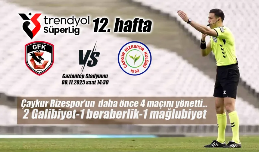 Süper Lig’de 12. haftanın hakemleri açıklandı