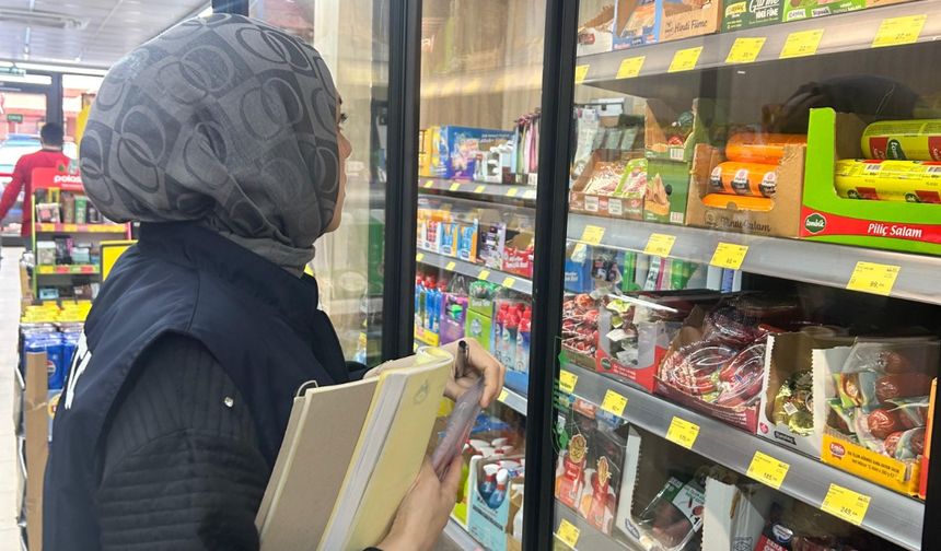 Zabıta Ekiplerinden Marketlerde Etiket Denetimi