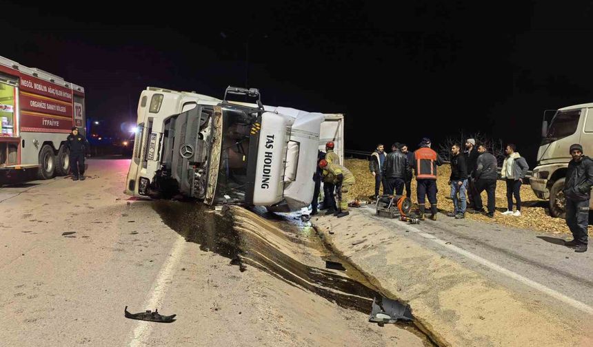 Bursa'da talaş yüklü tır devrildi: Araçta sıkışan genç sürücü hayatını kaybetti