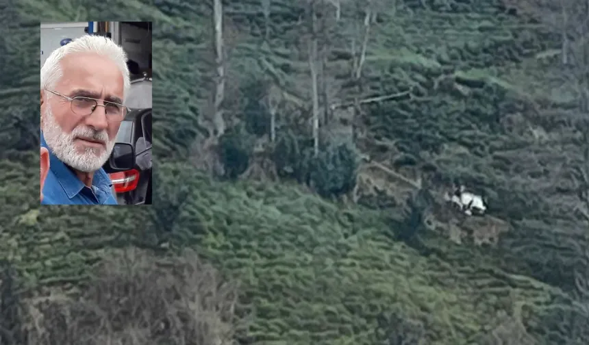 Rize'de hafif ticari araç uçuruma yuvarlandı, eski muhtar hayatını kaybetti