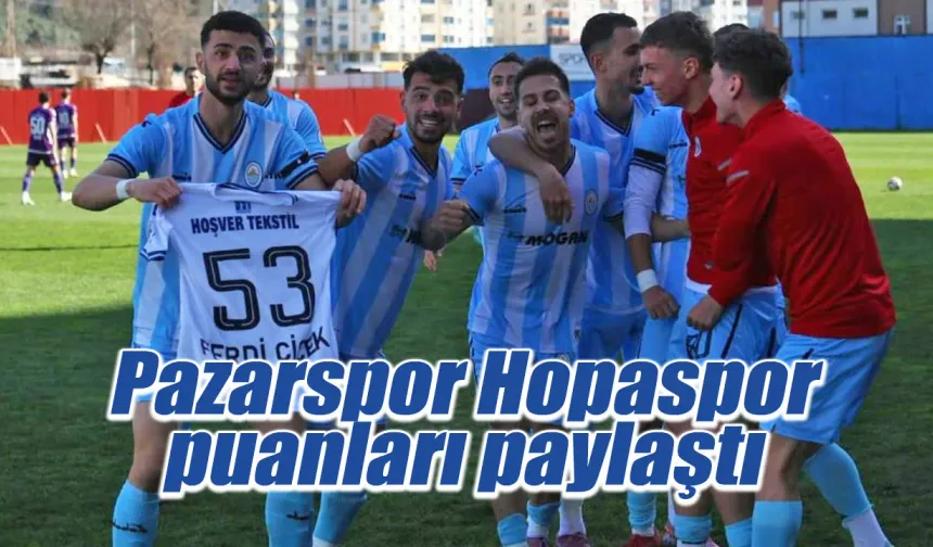 TFF 3. Lig: Pazarspor: 1 - Hopaspor: 1