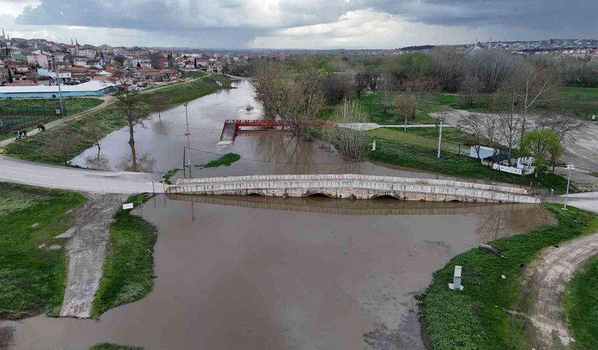Tunca Nehri taştı, Sarayiçi havadan görüntülendi