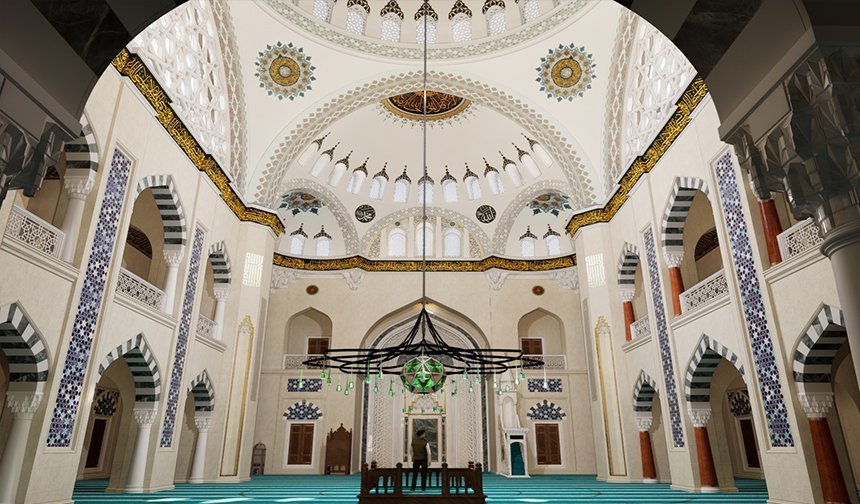 Rize Recep Tayyip Erdoğan Camii yükseliyor