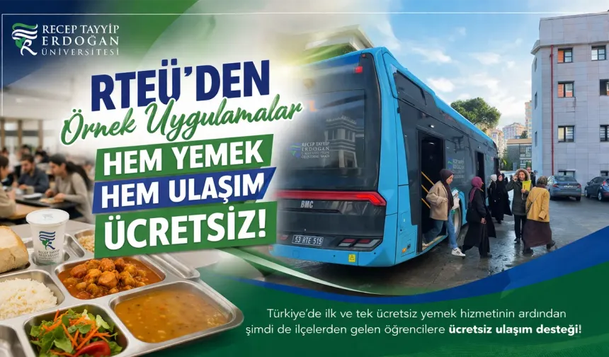 RTEÜ’den Öğrencilere Şimdi de Ücretsiz Ulaşım