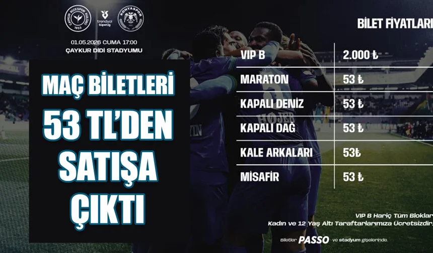 Çaykur Rizespor - Konyaspor maçının biletleri 53 TL'den satışa çıktı