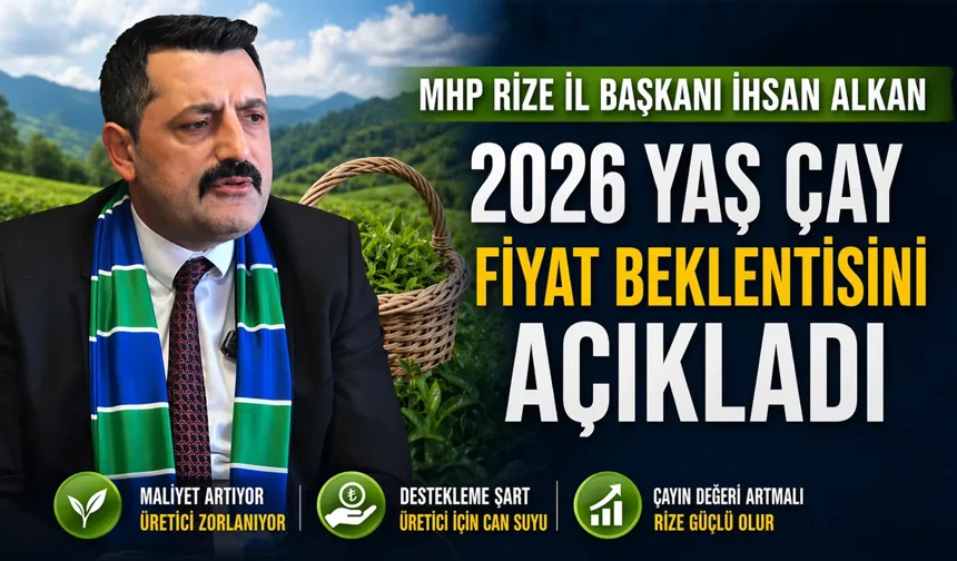MHP İl Başkanı  Alkan Yaş Çay Fiyat Beklentisini Açıkladı