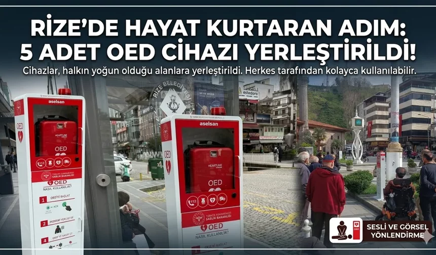 Rize'de Hayat Kurtaran Adım: 5 Noktaya OED Cihazı Kuruldu!