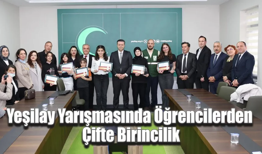 Yeşilay Yarışmasında Öğrencilerden Çifte Birincilik