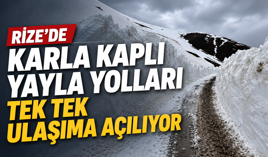 Rize'de karla kaplı yayla yolları tek tek ulaşıma açılıyor