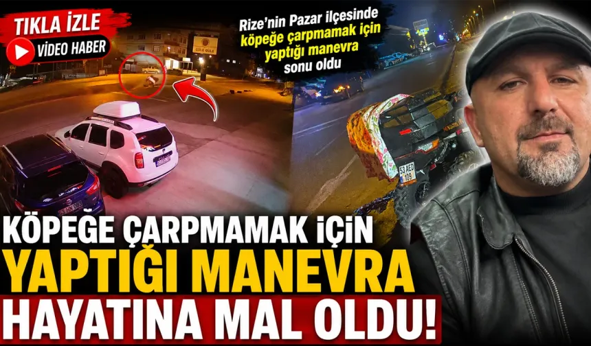 Köpeğe çarpmamak için yaptığı manevra hayatına mal oldu