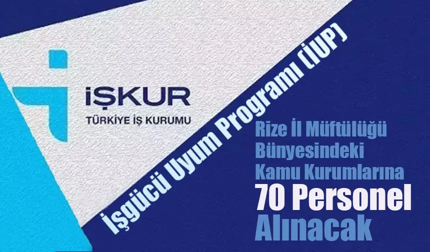 Rize İl Müftülüğü İUP kapsamında 70 personel alacak