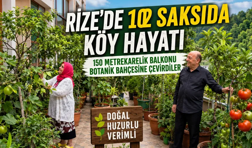 102 saksıyla köy hayatını apartman balkonuna taşıdılar