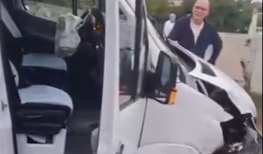 Sarıyer'de okul servisi duvara çarptı: 1 yaralı