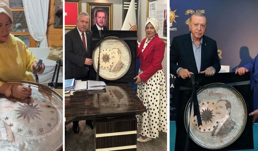 Rizeli Bakır Sanatçısı İşledi: 100 Yıllık Siniye Erdoğan Portresi