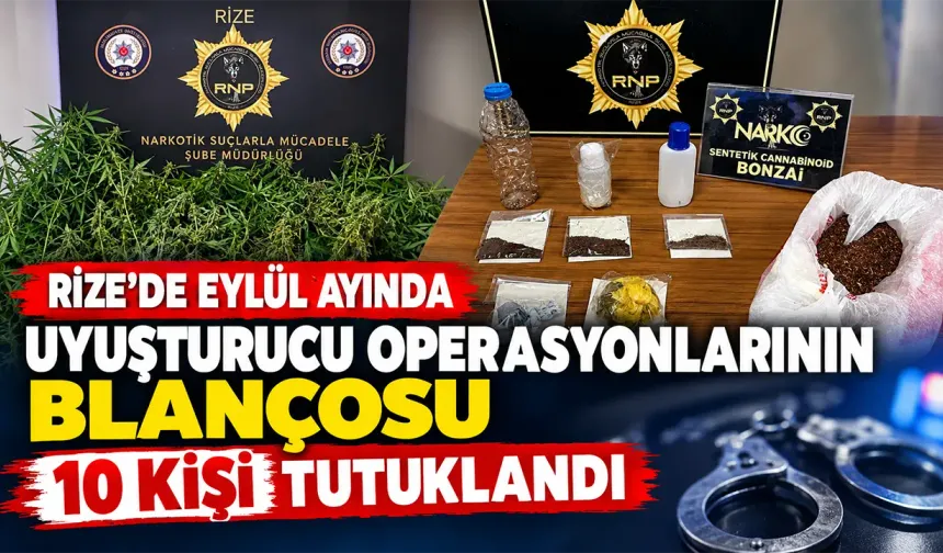 Rize’de Yasaklı Madde Operasyonları: 10 Tutuklama
