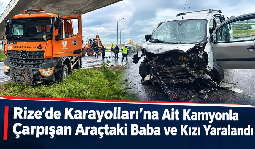 Havalimanı kavşağında kaza, baba ve kızı yaralandı.