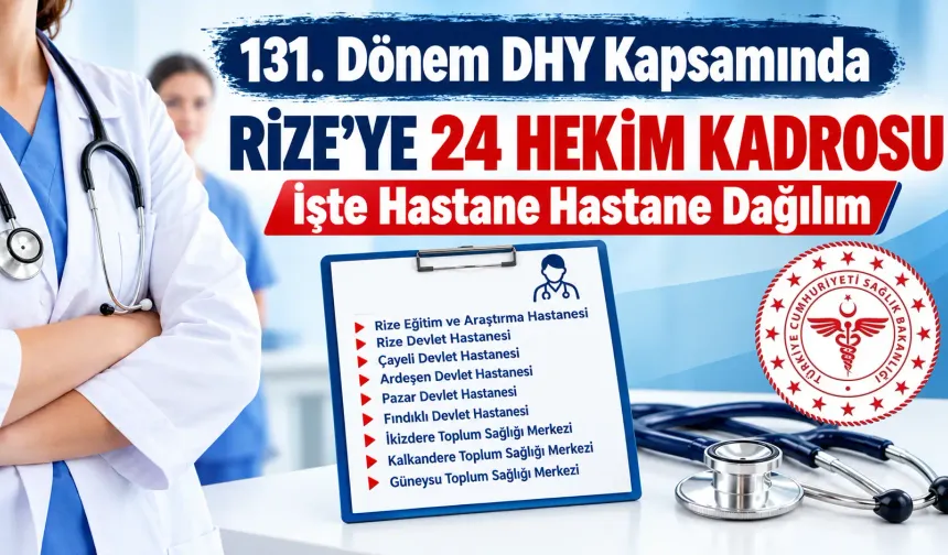 Rize’ye 24 Yeni Hekim Kadrosu: İşte Hastane Hastane Dağılım