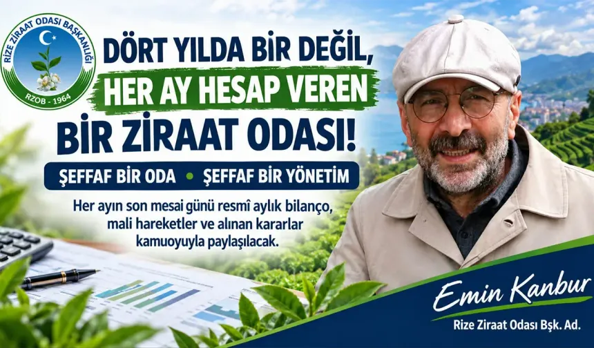 Dört Yılda Bir Değil, Her Ay Hesap Veren Bir Ziraat Odası!