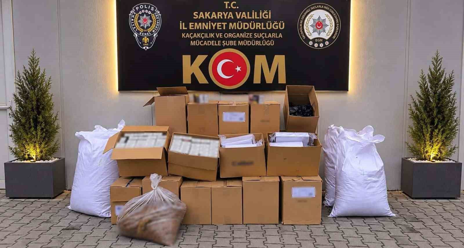 Sakarya'da binlerce makaron ele geçirildi: 2 gözaltı